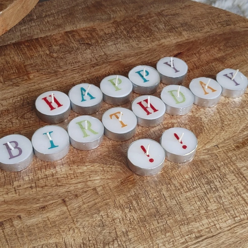Happy Birthday tealight candles